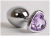 4sexdream серебристая анальная пробка с кристаллом в форме сердца, 8х3.5 см (сиреневый) 