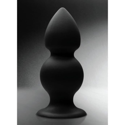 Tom of Finland  - Силиконовая анальная пробка с двумя шариками, 14 см (чёрный) 