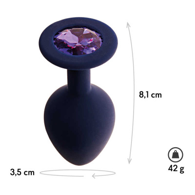 Le Frivole Gamma - Анальная пробка с кристаллом, 8.1х3.5см (фиолетовый) 