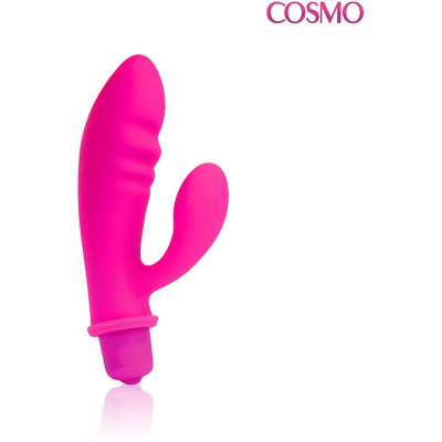 Вибратор с клиторальным отростком от Cosmo, 8,5х2,9 см (розовый)