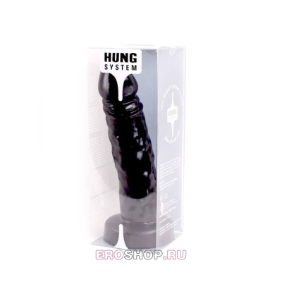 Большой фаллос с присоской HUNG System Toys Jimmy, 27х6.5 см (чёрный)