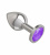DD Джага-Джага Silver - Анальная втулка с фиолетовым кристаллом средняя, 8,0 см 