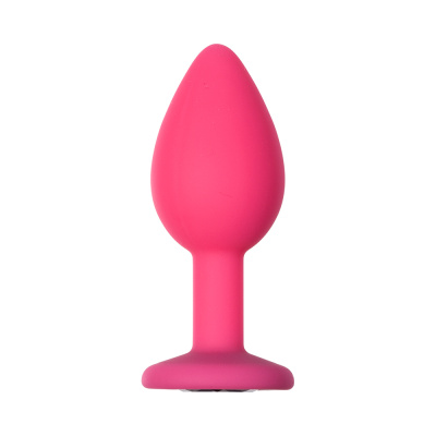 Lola Games Emotions Cutie Small розовая силиконовая анальная пробка со стразом, 7х2.7 см (чёрный) 