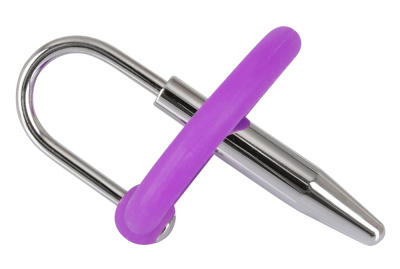 Penis Plug - Уретральный стимулятор с силиконовым кольцом под головку, 6,2 см (серебристый)