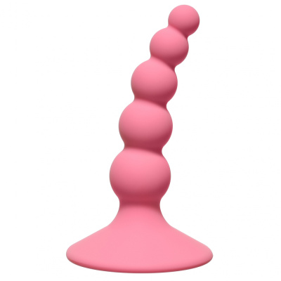 Ribbed Plug Pink - Анальная пробка ёлочка, 10,5 см (розовый)