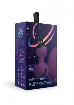 SuperNova - Вагинальные шарики с вибрацией и дистанционным управлением, 15.9х3.5 см (фиолетовый)