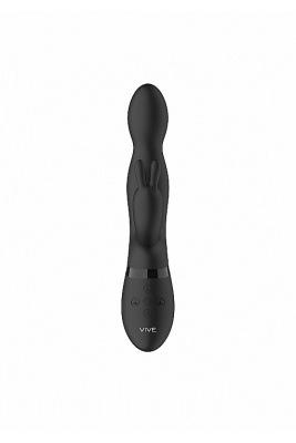 Vive Niva вибратор-кролик с ротацией и с функцией мгновенный оргазм, 22х4.2 см (чёрный)
