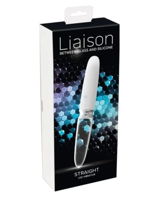 Liaison Straight LED - Вибратор двухсторонний, 17,7х2.5 см (белый)