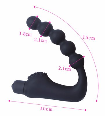 4sexdream - Вибромассажер с гибкими бусинками, 11 см (чёрный)