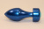 4sexdream синяя металлическая анальная пробка со стразом в основании, 7.8х2.9 см (голубой) 
