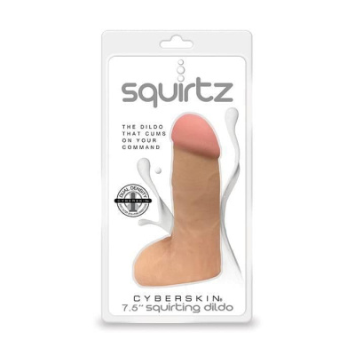 Чувственный фаллоимитатор Squirtz CyberSkin® от Topco Sales, 19 см (телесный)