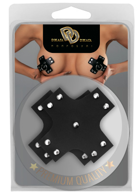 DD Джага-Джага - Пэстисы на грудь из эко-кожи в виде креста (чёрный)