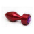 4sexdream красная металлическая анальная пробка со стразом в основании, 7.8х2.9 см (фиолетовый) 