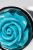 Metal by TOYFA - Анальная втулка серебристая с голубой розочкой, 8х 2,7 см 