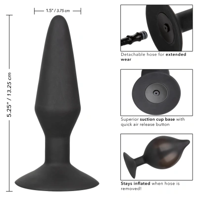 CalExotics Silicone Inflatable Plug большая надувная анальная пробка с отсоединяющимся шлангом, 13.25х3.75 см (L) 
