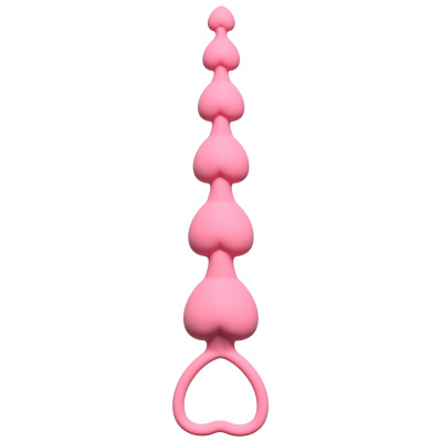 Lola Games Heart's Beads анальная цепочка, 14.2х3 см (розовый)