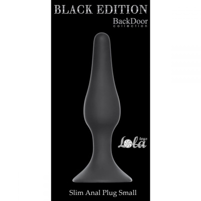 Анальная пробка с тонким кончиком Slim Anal Plug Small - Lola 10.5 см (чёрный) 