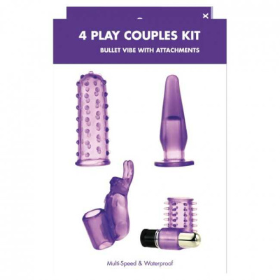 Me You Us 4 Play Couples Kit - вибромассажёр для пар со сменными насадками 