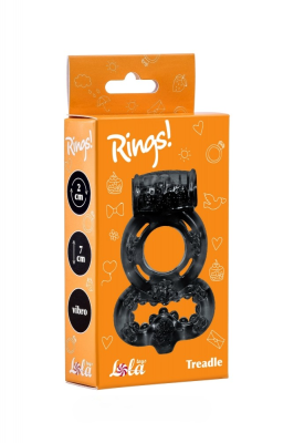 Эрекционное кольцо c вибрацией Treadle - Lola Toys, 7 см (чёрный) 
