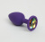 4sexdream силиконовая фиолетовая анальная пробка с кристаллом, 7х2,8 см (радужный) 