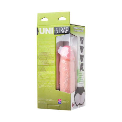 LoveToy Uni Strap 7 Harness Best Of All - Комплект для страпона: трусики с двумя насадками для страпона, 19х4.4 см/12х2.5 см