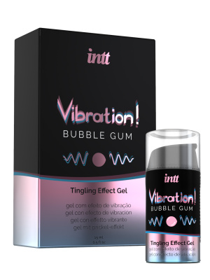 Intt Vibration Bubble Gum - Жидкий интимный гель с эффектом вибрации Жевательная резинка, 15 мл