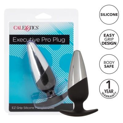 CalExotics Executive Plug анальная пробка с металлическим кончиком, 12.75х4.5 см 