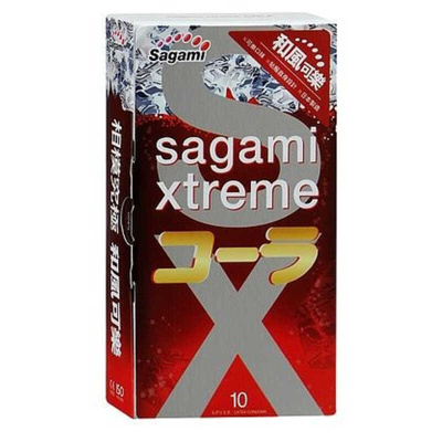 Sagami Xtreme Cola - Японские презервативы с ароматом кока-колы, 19х5.2 см, 10 шт