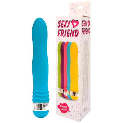 Классический вибратор Sexy Friend 17,5х2,9 см (голубой)