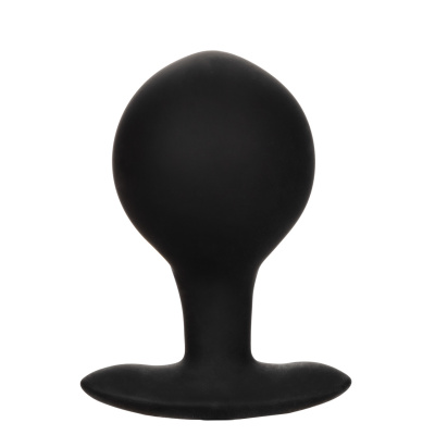 CalExotics Weighted Silicone Inflatable Plug L - анальная пробка с грушей, 8.3х3.8 см (чёрный) 
