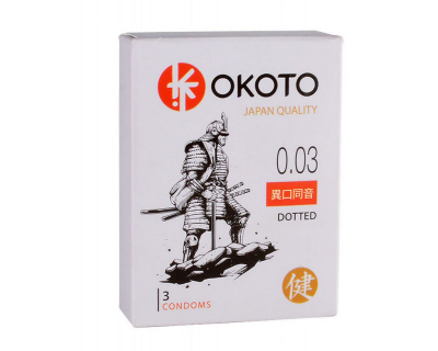 1466 / OKOTO DOTTED - Презервативы с точечной текстурированной поверхностью, 18 см 3 шт