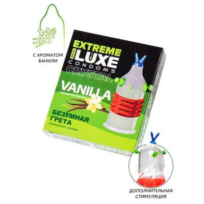 Luxe Безумная Грета extreme vanilla - Стимулирующий презерватив с ароматом ванили (1 шт)