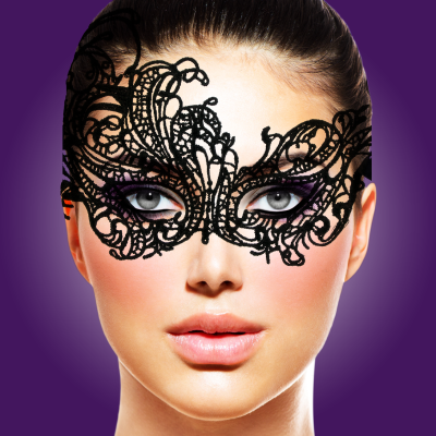 Rianne S Mask IV Violaine эротическая ажурная маска в венецианском стиле, чёрная