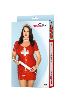Candy Girl Eliza - Костюм медсестры (платье, чокер, головной убор), 2XL (красный)