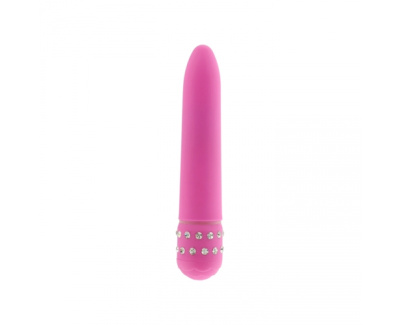 Toy Joy Diamond Pink Superbe - вибратор со стразами, 15.5х2.7 см (розовый)