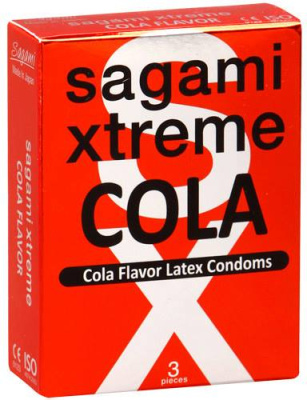 Sagami №3 Xtreme Cola - Японские презервативы с ароматом кока-колы, 19х5.2 см, 3 шт