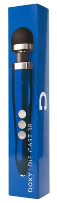DOXY Die Cast 3R Blue Flame - перезаряжаемый вибратор-микрофон, 28х4.5 см (синий) 