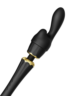 Zalo Kyro - премиум вибратор-микрофон с 2 насадками, 29,1 см (черный) 
