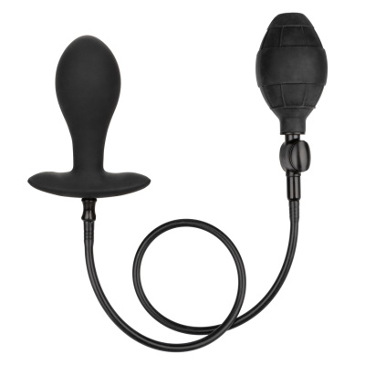 CalExotics Weighted Silicone Inflatable Plug L - анальная пробка с грушей, 8.3х3.8 см (чёрный) 