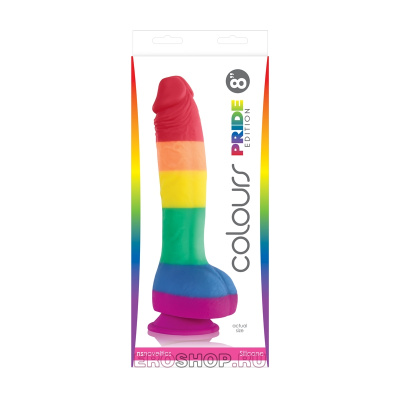Colours Pride Edition 8 Dildo Rainbow - Радужный фаллоимитатор на присоске, 25.4 х4.5см (радужный)