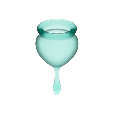 Satisfyer Feel Good - Набор менструальных чаш, 15 и 20 мл (зеленый)