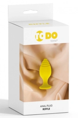 ToDo by Toyfa Riffle маленькая силиконовая анальная втулка, 7.5-3.5 см (желтый) 