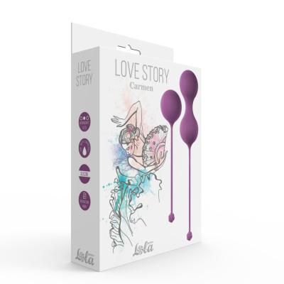 Lola Games Love Story Carmen набор вагинальных шариков со смещенным центром тяжести, 3.2 и 3.5 см (фиолетовый)