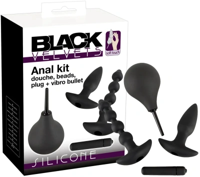 Anal Kit - Набор для анального секса из 4 предметов (черный) 