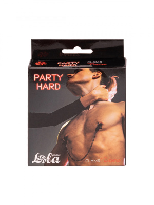Lola Games Party Hard Desire регулируемые зажимы на соски с цепью, 43 см (чёрный)