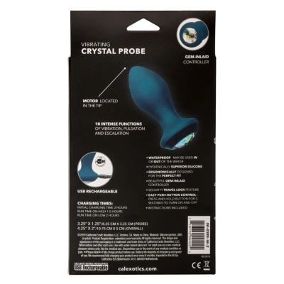 Calexotics Power Gem Vibrating Petite Crystal Probe анальная пробка с кристаллом и вибрацией, 10.75х3.25 см (голубой) 