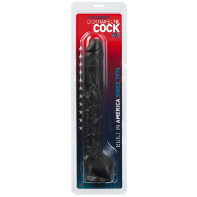 Doc Johnson Dick Rambone Cock - Black - Огромный черный фаллоимитатор, 34 см (черный)