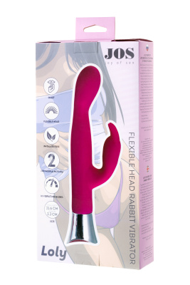 JOS LOLY - Вибратор с клиторальным стимулятором, 21,6х3,3 см (розовый)