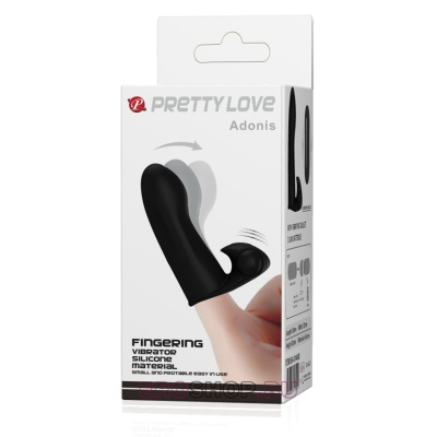 Насадка на палец с вибрацией Pretty Love - Adonis 8.2 см (чёрный) 
