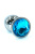 Kanikule средняя хромированная анальная пробка с кристаллом, 8х3.3 см (синий) 